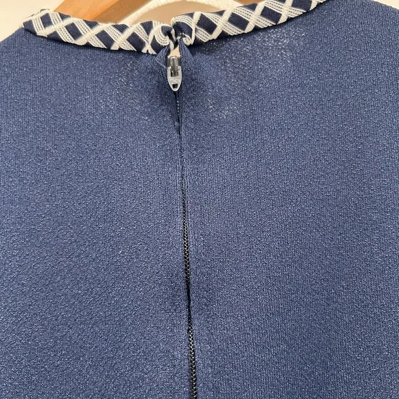Vintage navy and white checked dress - polyester size 2 in modern sizing - Picture 7 of 9